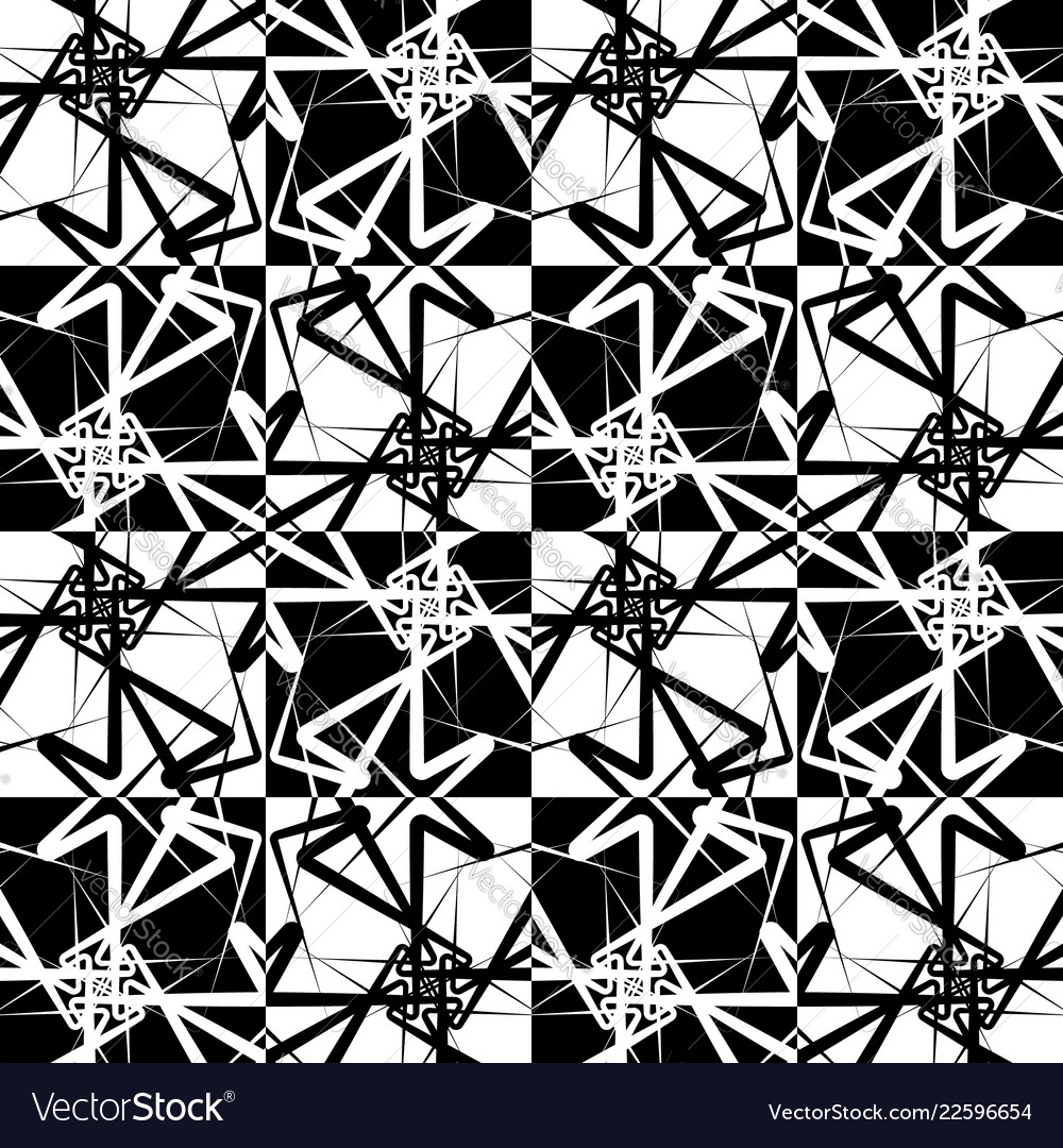 Symmetrical repeatable pattern with random lines vector image Symmetrical repeatable pattern with random lines