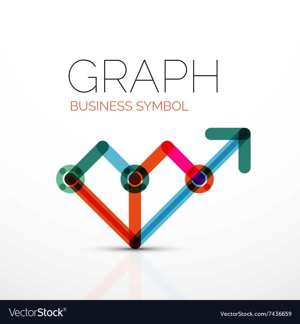 Abstract logo idea linear chart or graph