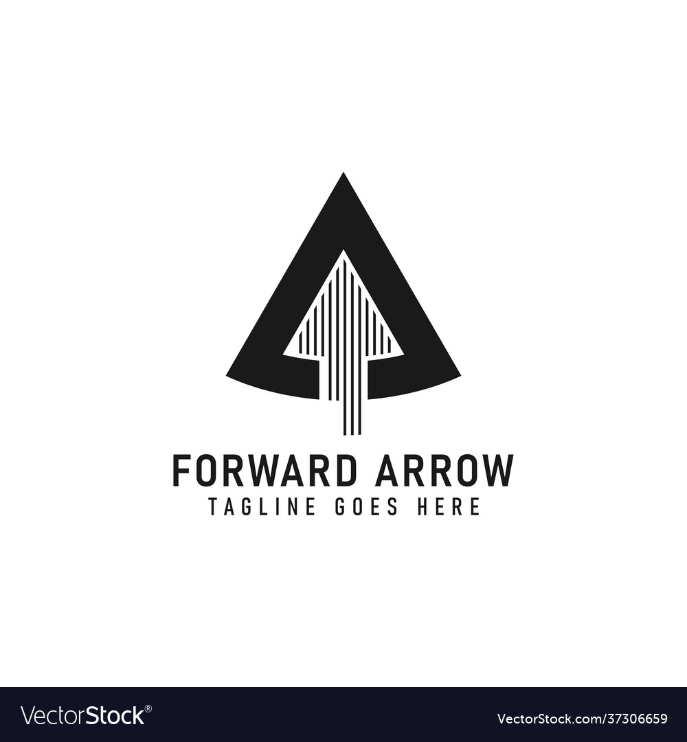 Abstract triangle combined with forward arrow