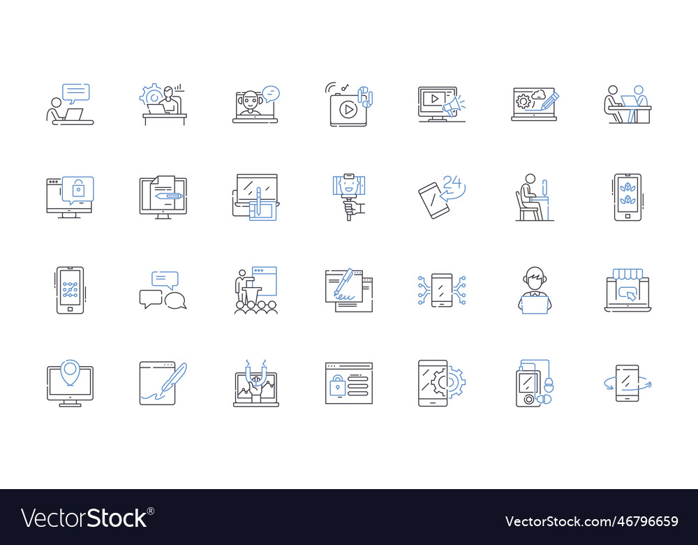 Account owner line icons collection identity