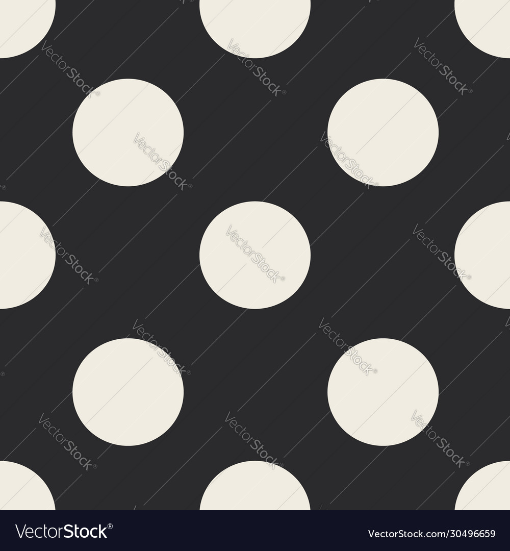 Black and white big dots repeat pattern print vector image Black and white big dots repeat pattern print