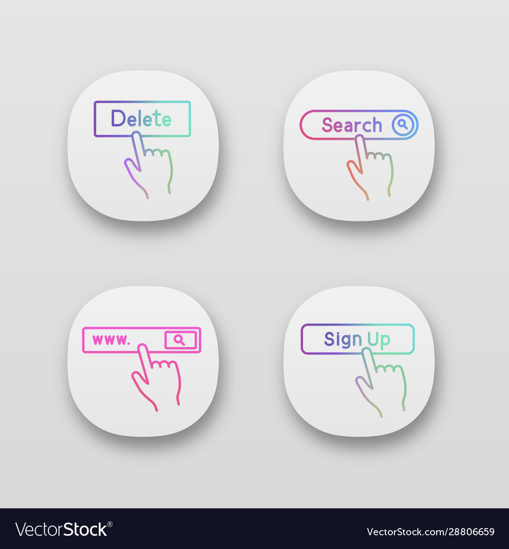 Click app icons set vector image Click app icons set