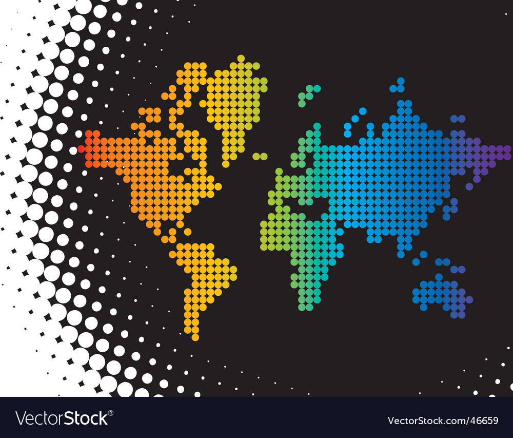 Dot map Royalty Free Vector Image - VectorStock