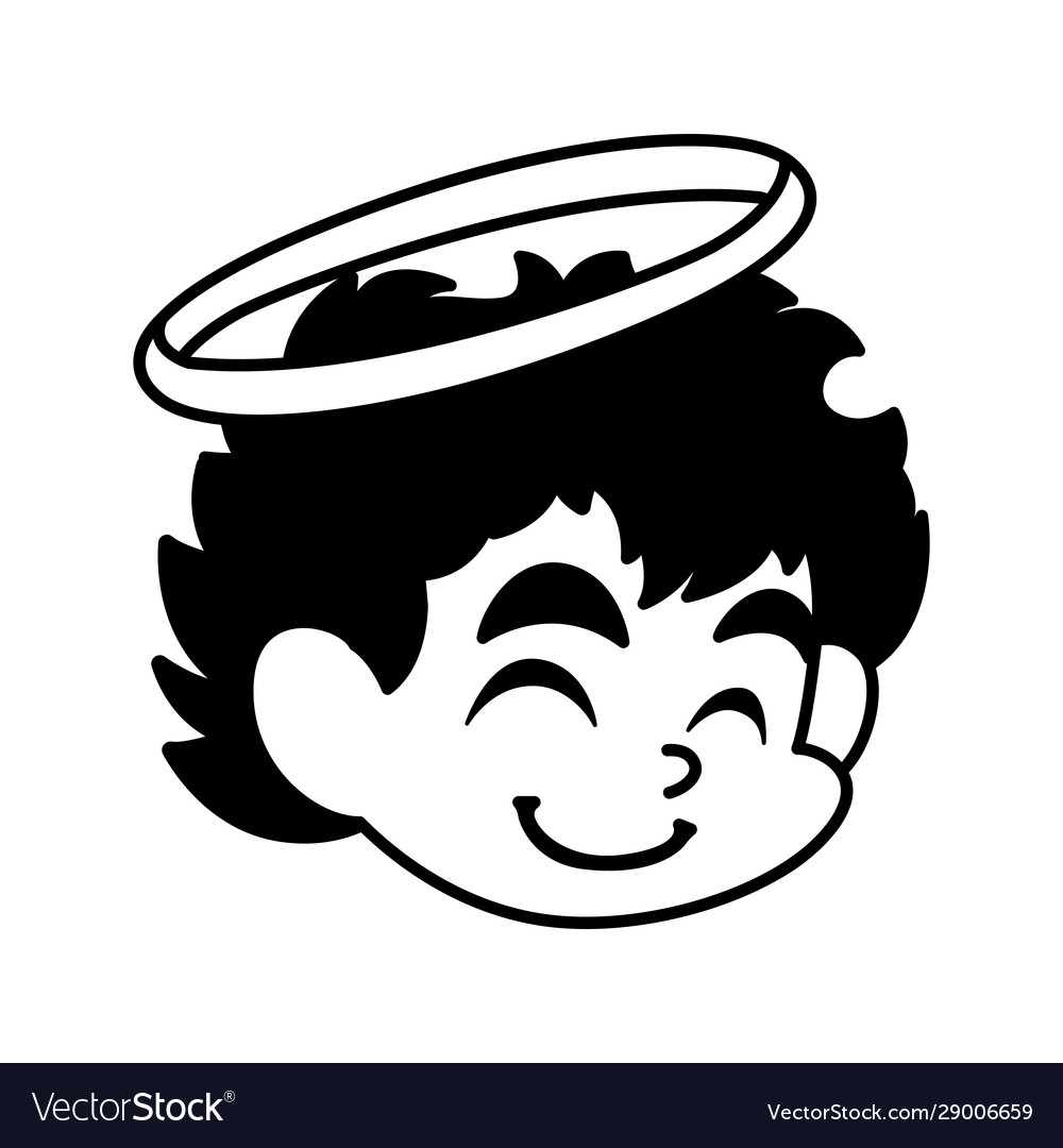 Head cute cupid angel on white background Vector Image