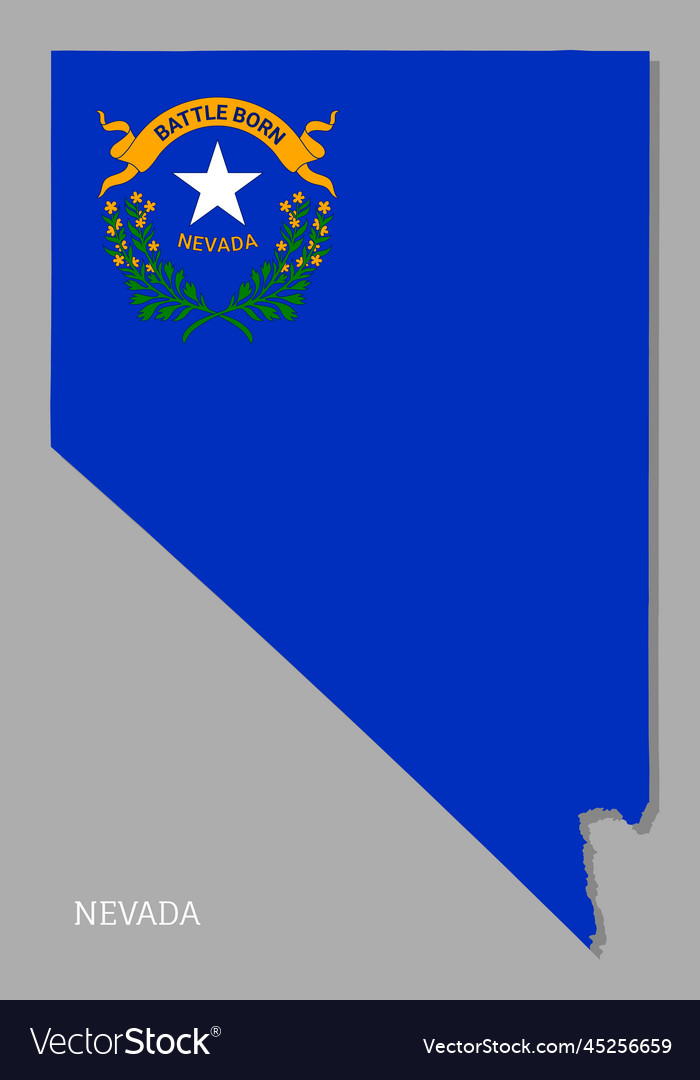 Map of nevada usa federal state - Map Of Nevada Usa Federal State With Flag Inside Vector 45256659 