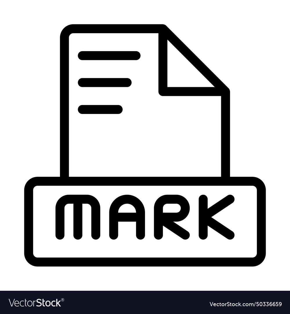 Markdown file icon outline extension icons vector image Markdown file icon outline extension icons