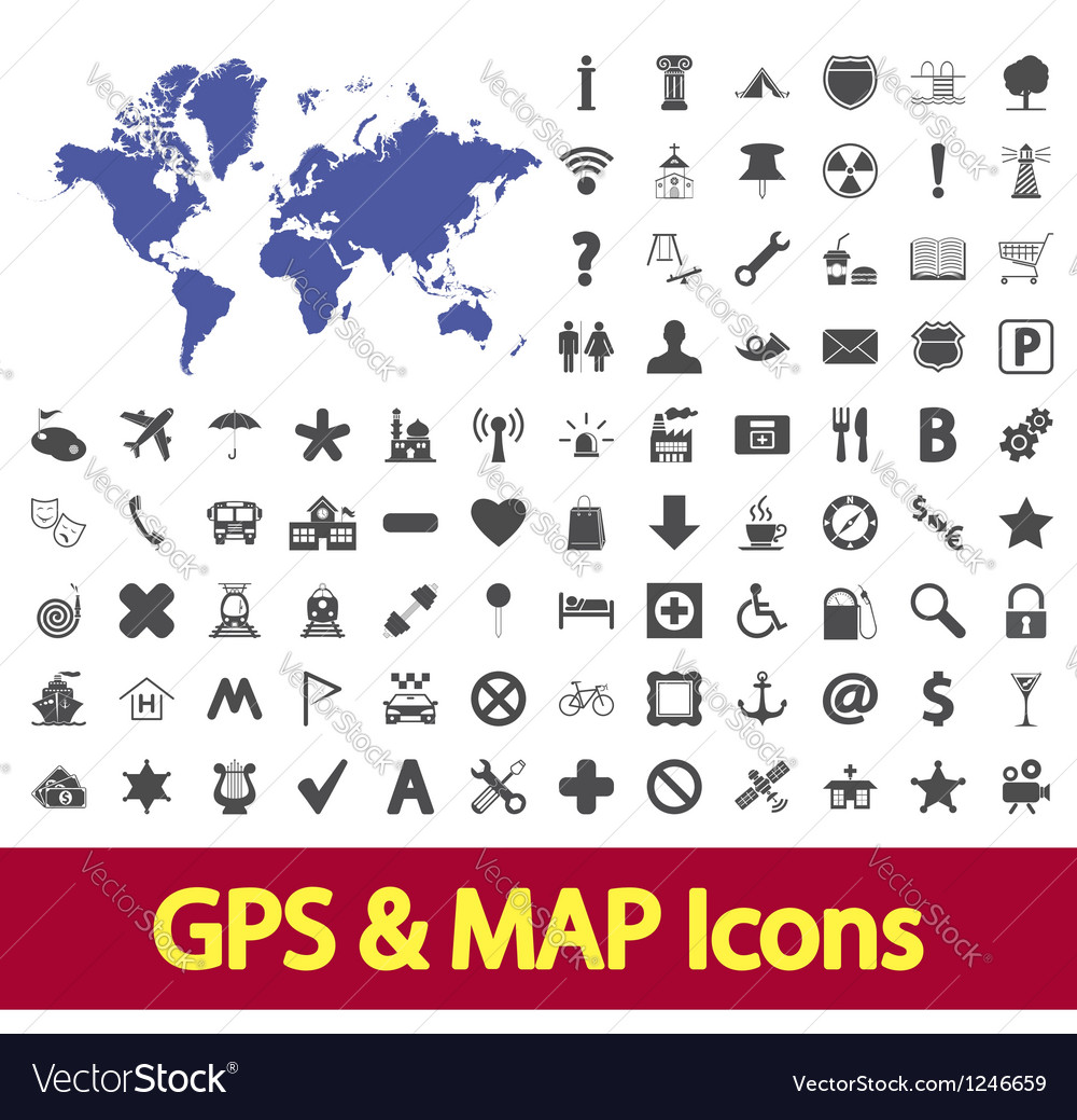 Navigation Map Icons Set