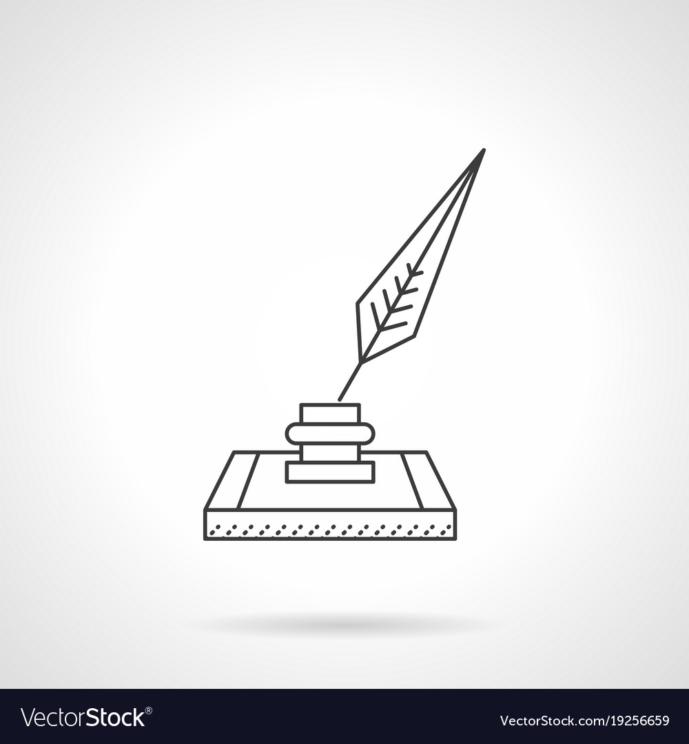 Nib and ink flat line icon