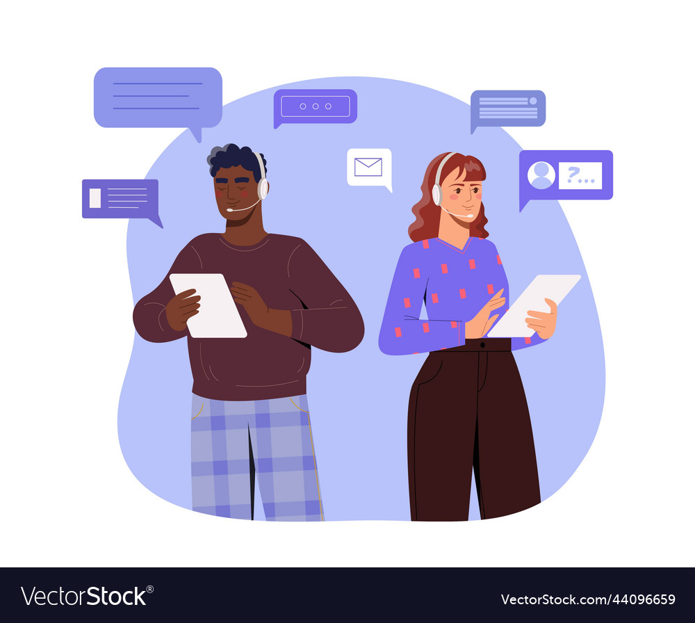 Operators at work vector image Operators at work