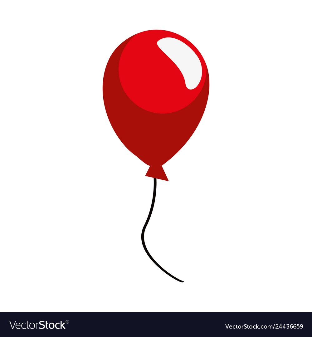 Red balloon decoration on white background Vector Image