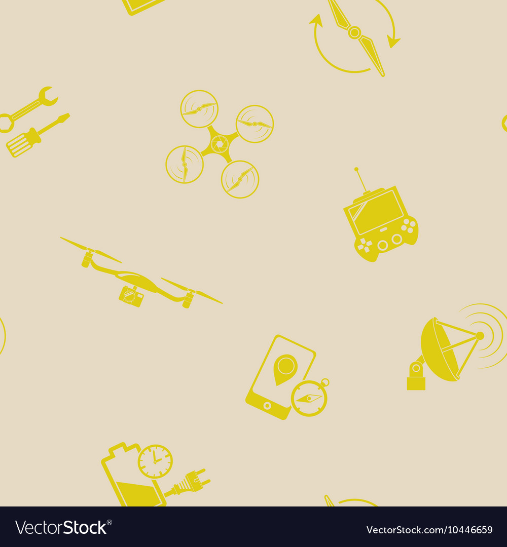 Seamless pattern with drone icons