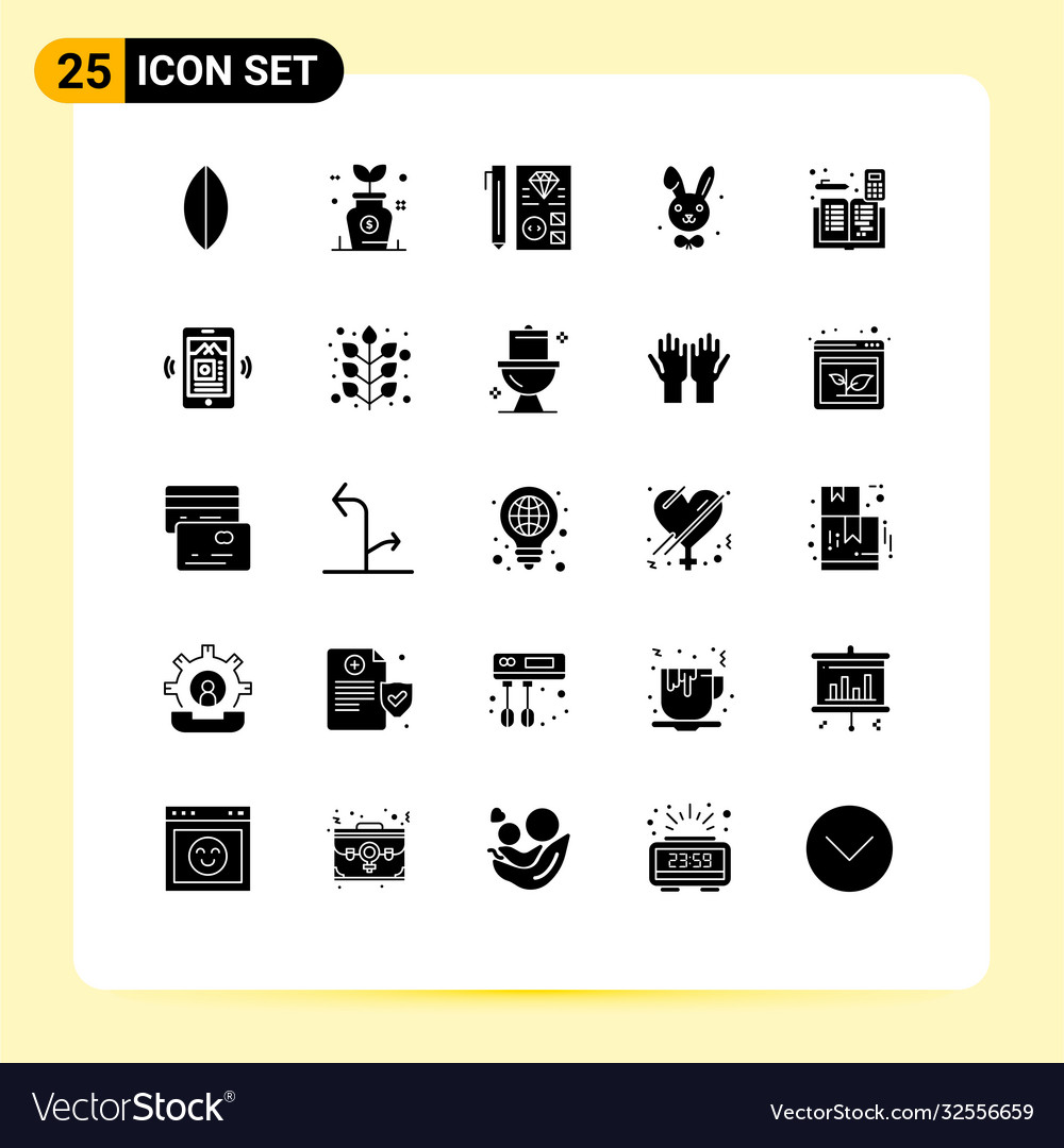 Set 25 modern ui icons symbols signs