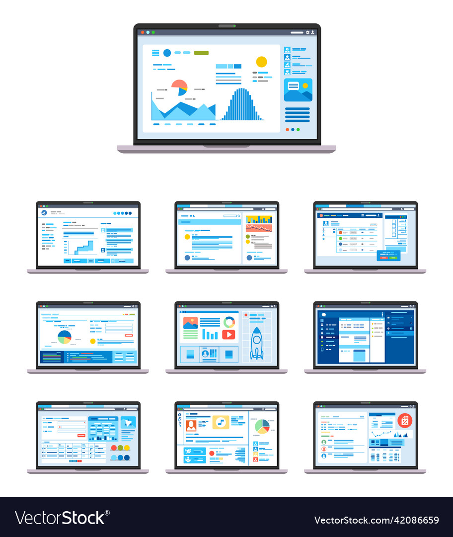 Set of ui ux gui graphic user interface