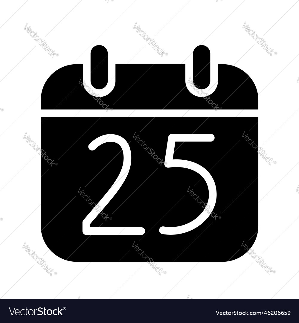 silhouette-calendar-25-dates-isolated-royalty-free-vector