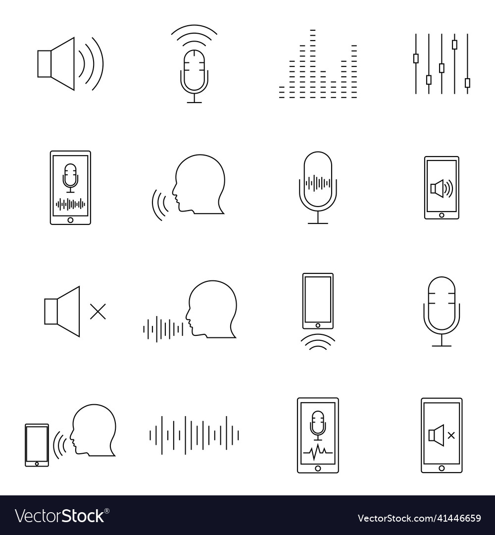 Speech recognition device set of voice dialing vector image Speech recognition device set of voice dialing