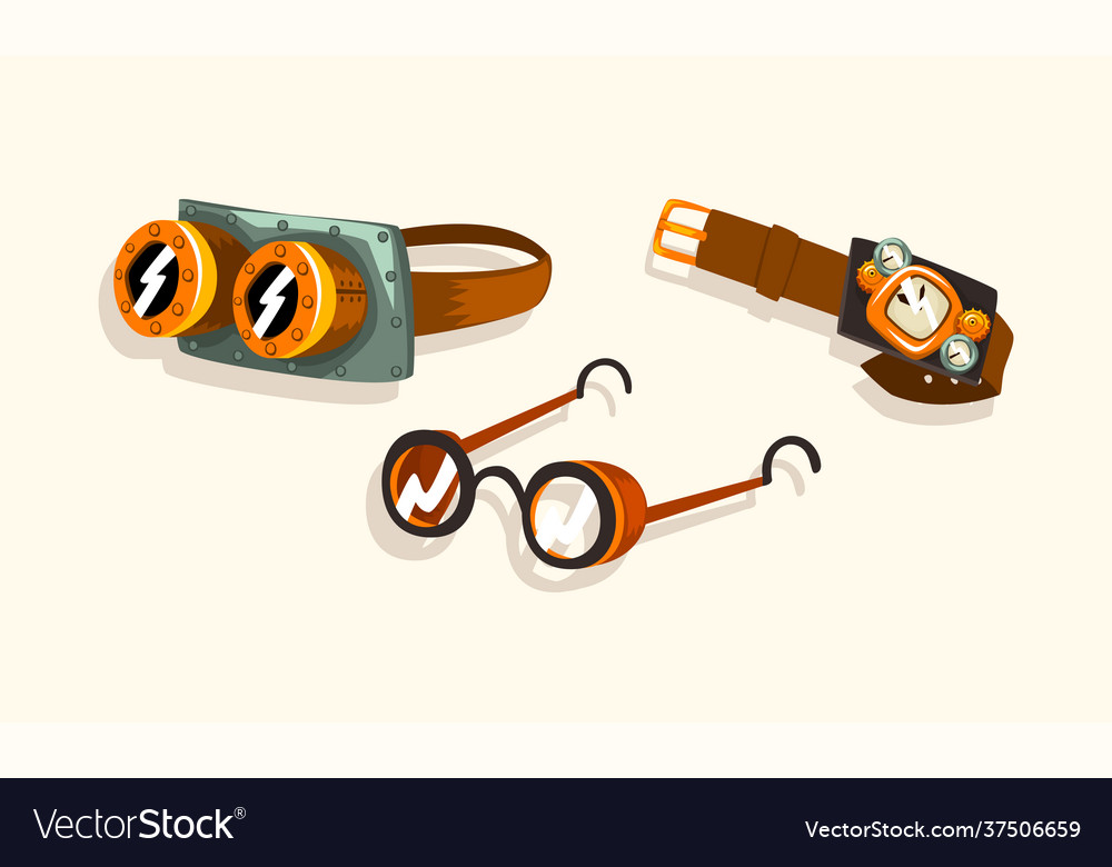 Steampunk fictional objects and mechanism vector image Steampunk fictional objects and mechanism