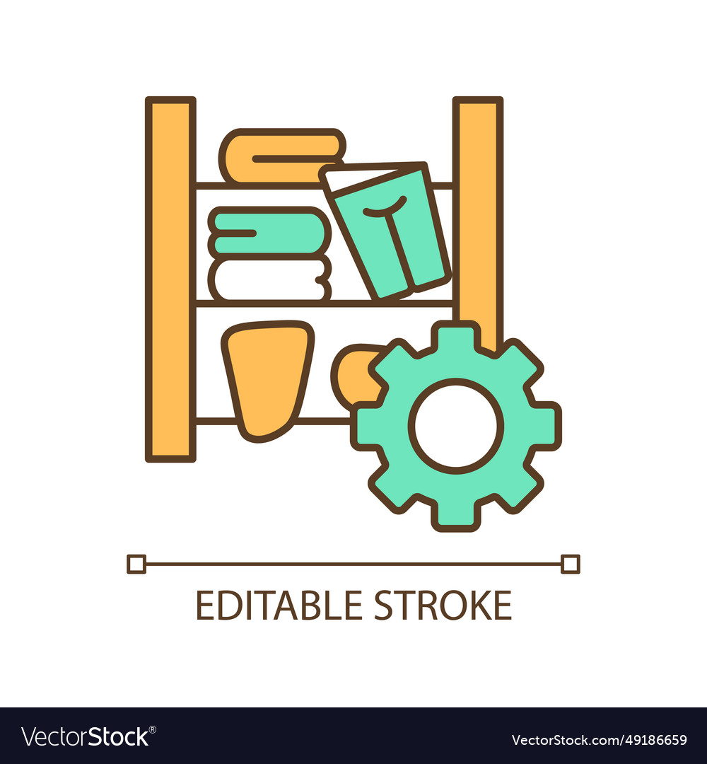 Thin linear colorful declutter icon vector image Thin linear colorful declutter icon