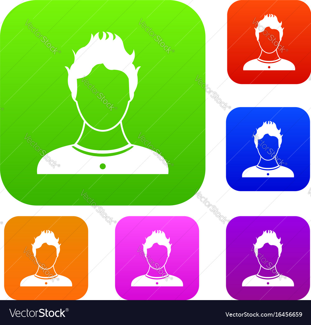 User set collection Royalty Free Vector Image - VectorStock