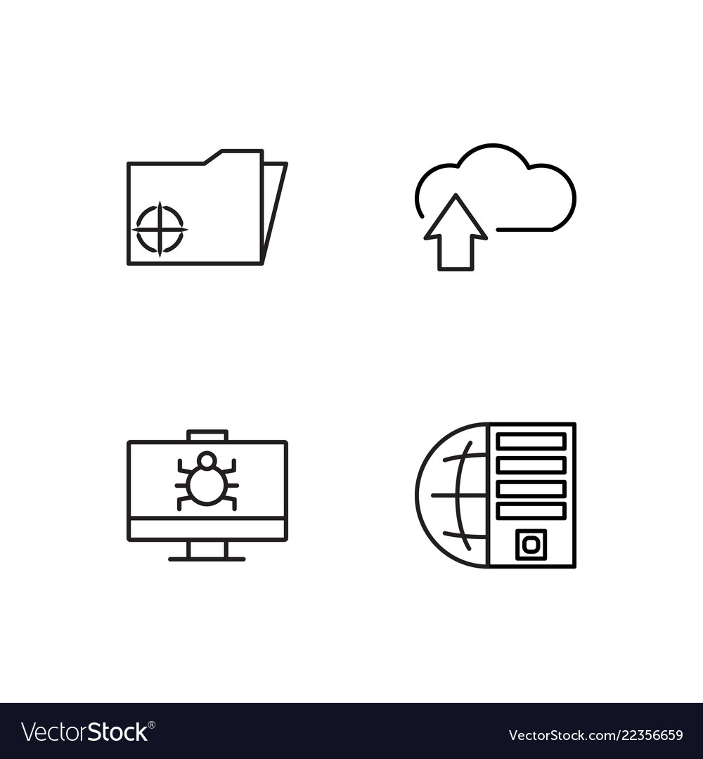 Web simple outlined icons set vector image Web simple outlined icons set
