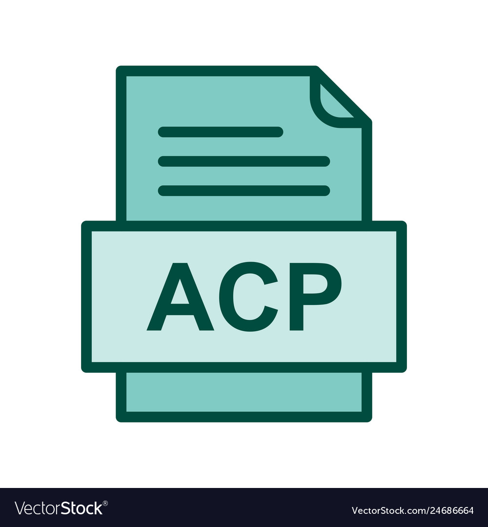 Acp file document icon Royalty Free Vector Image