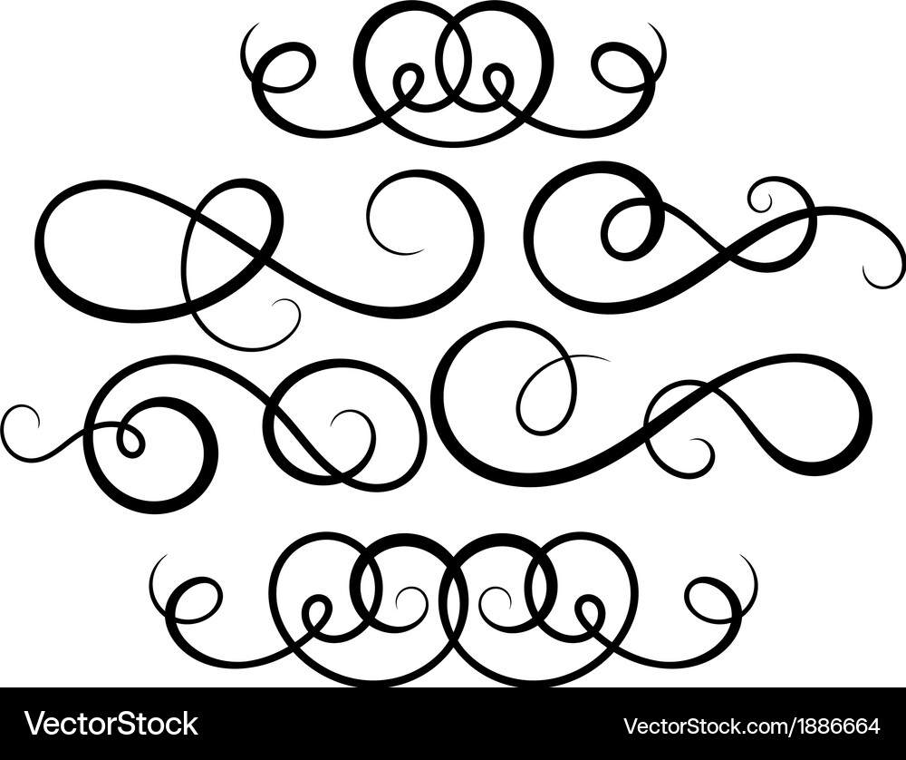 Calligraphic decorative elements Royalty Free Vector Image