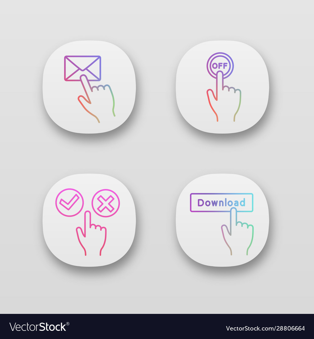 Click app icons set vector image Click app icons set