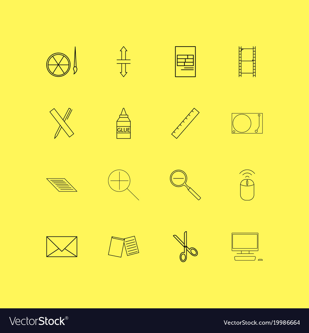 Design elements linear icon set simple outline