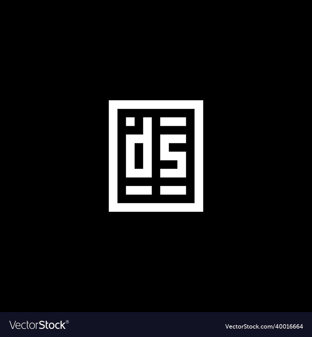 Ds initial logo with square rectangular shape Vector Image Ds initial logo with square rectangular shape