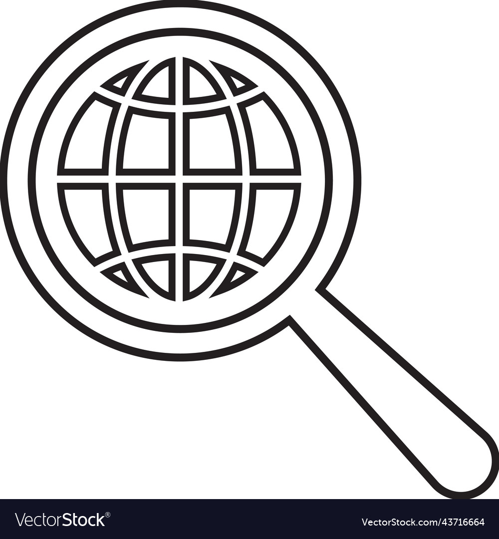 Global network connection outline icon line art