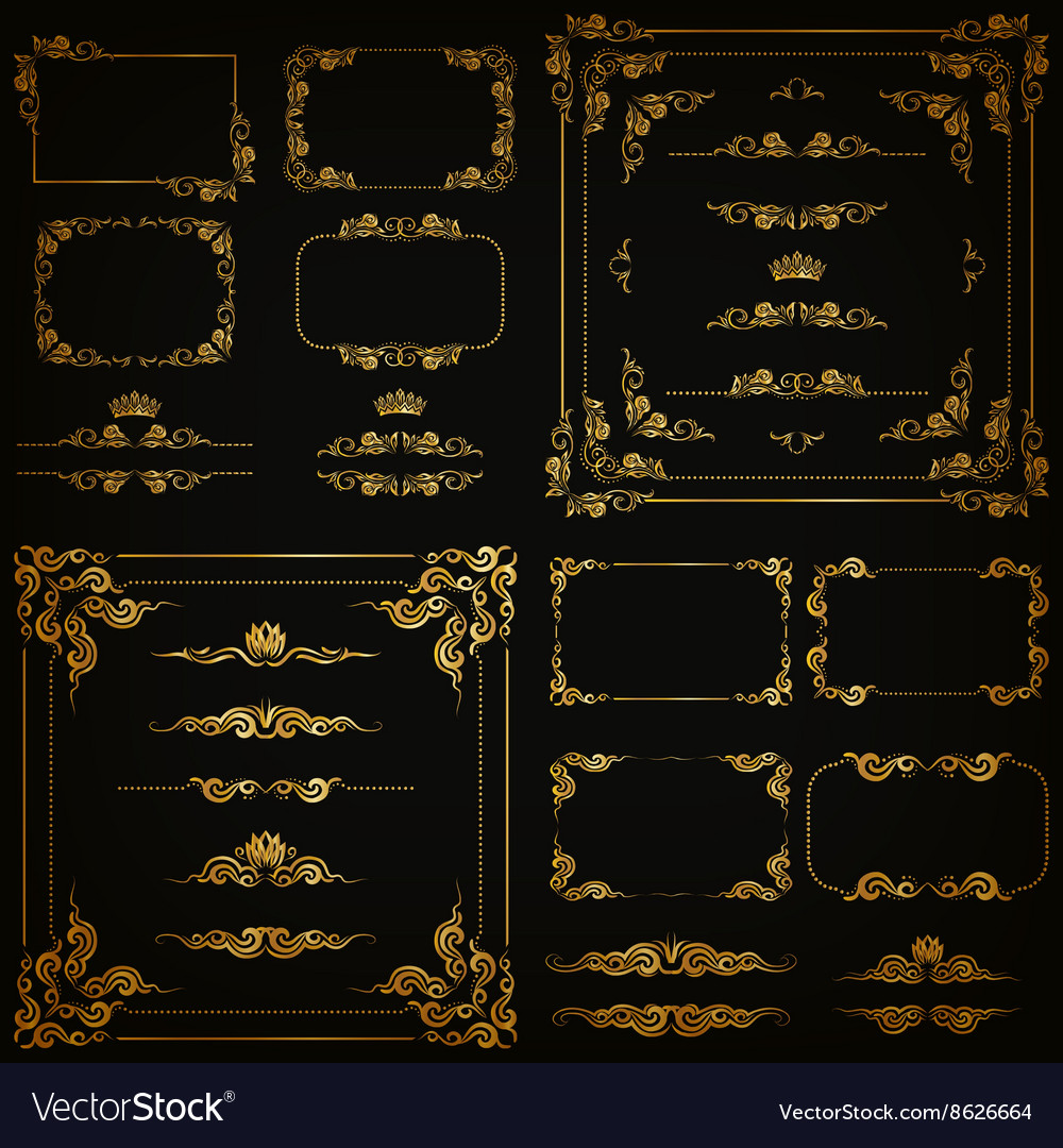 Gold Floral Border Collection