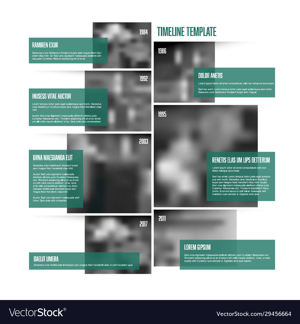 Infographic timeline template with big photos