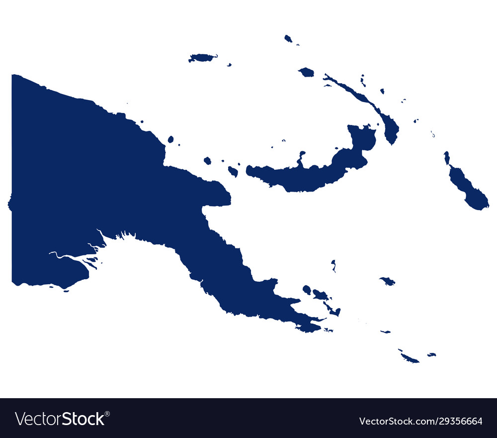 Map papua new guinea in blue colour Royalty Free Vector