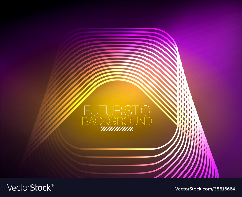 Neon color square shape lines abstract background vector image Neon color square shape lines abstract background