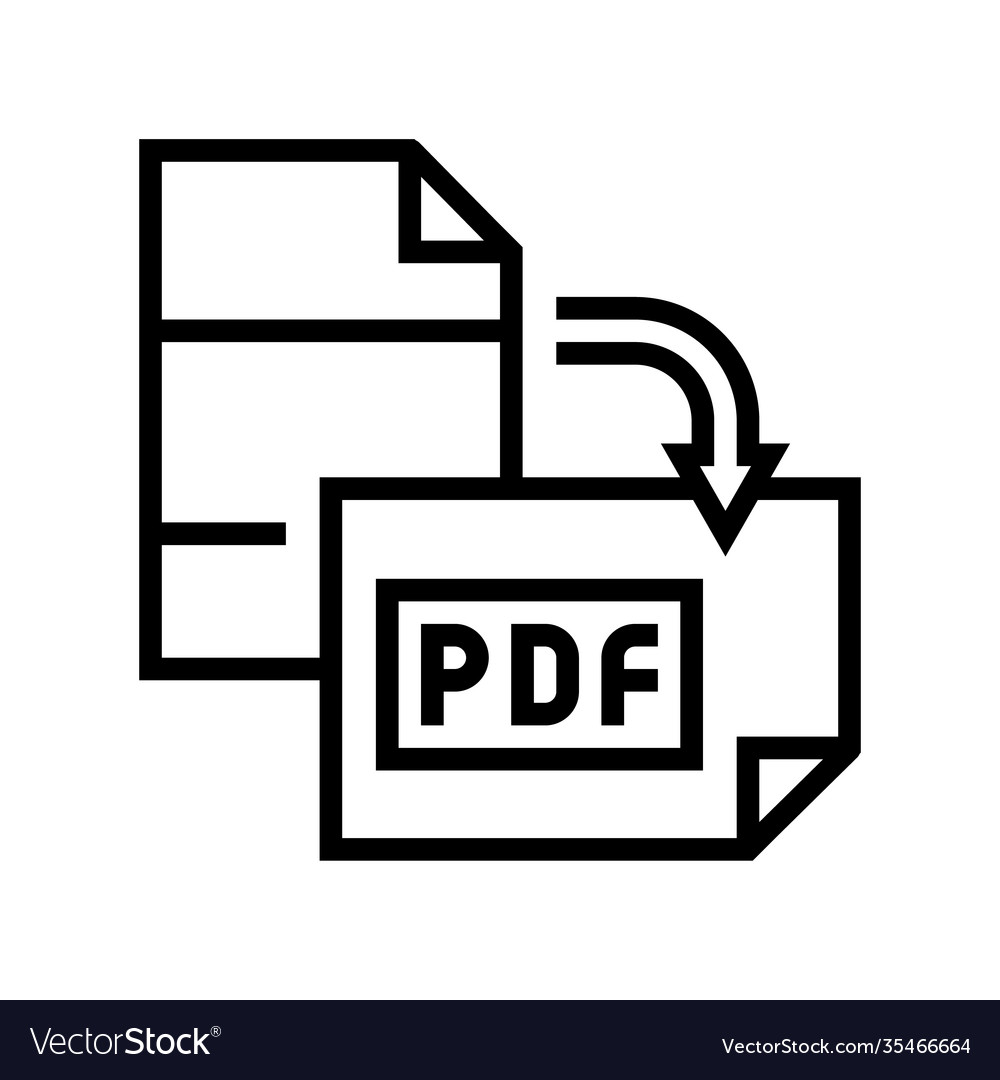 Orientation pdf file line icon