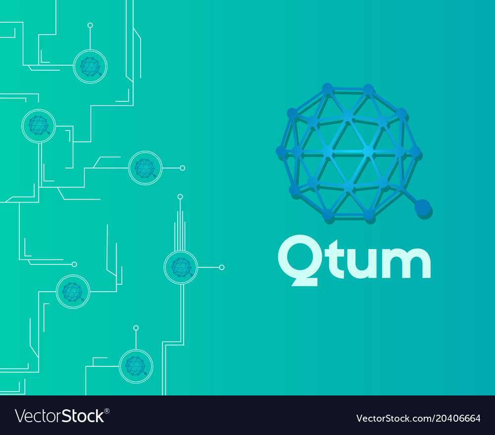 Qtum blockchain cryptocurrency circuit concept