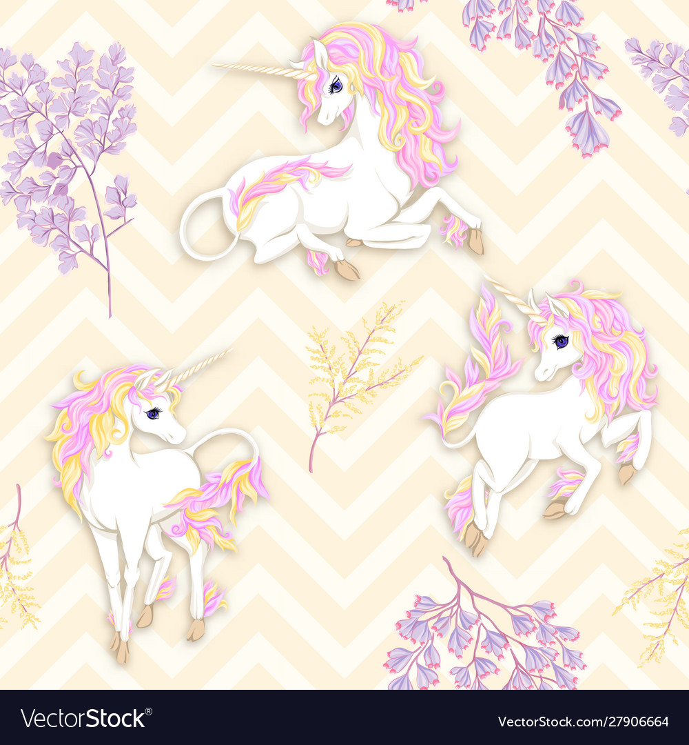 Seamless pattern background with unicorn vector image Seamless pattern background with unicorn