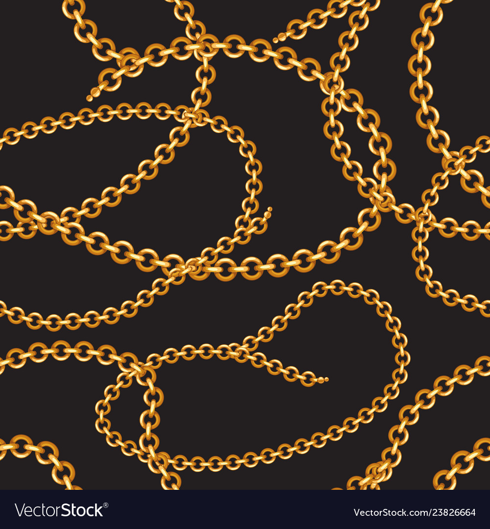 Seamless pattern with golden chains