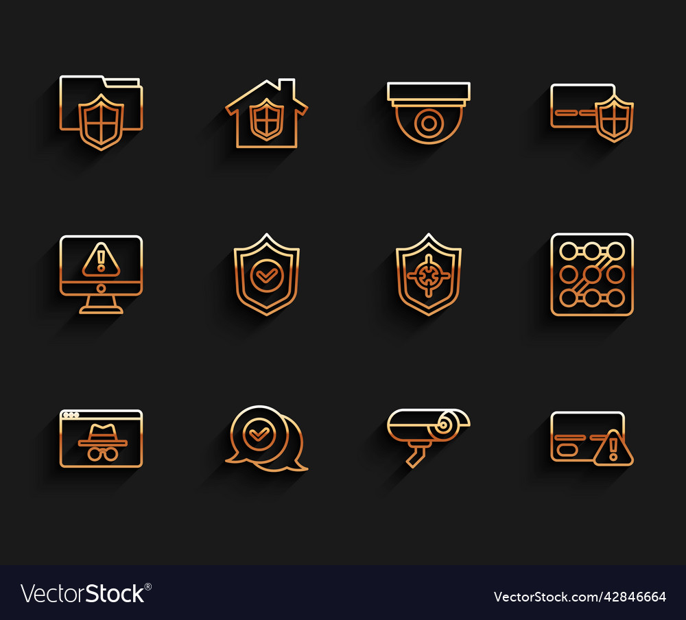 Set line browser incognito window check mark vector image Set line browser incognito window check mark