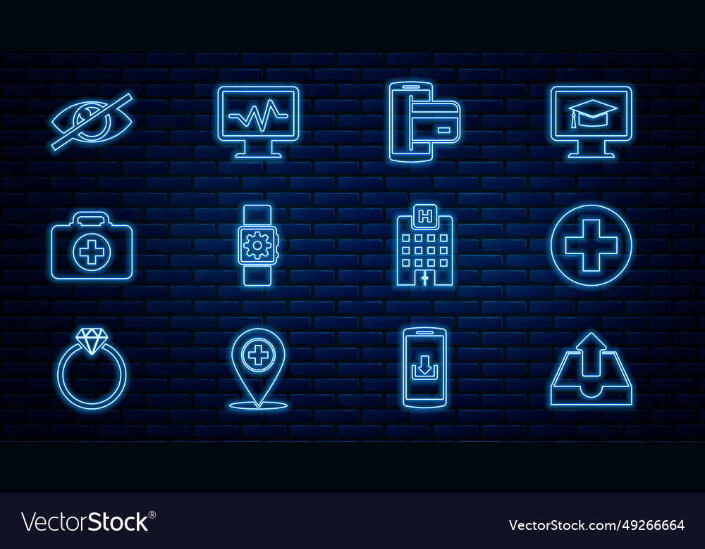 Set line upload inbox medical cross circle nfc