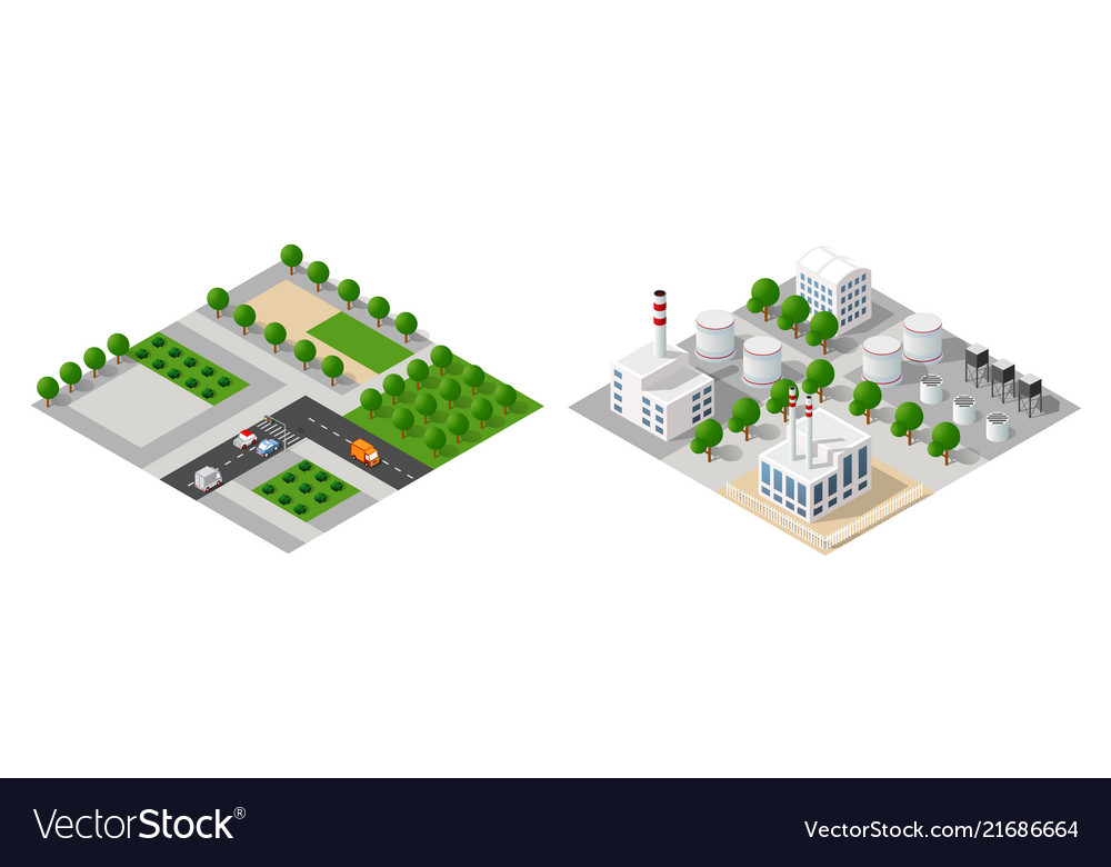 Set of isometric modules Royalty Free Vector Image