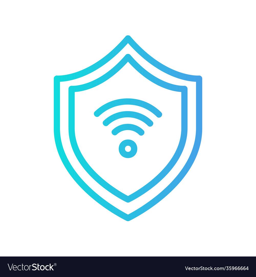 Shield icon in gradient style about internet vector image Shield icon in gradient style about internet