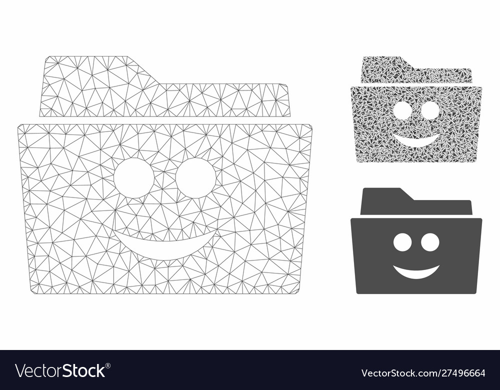 Smile folder mesh wire frame model