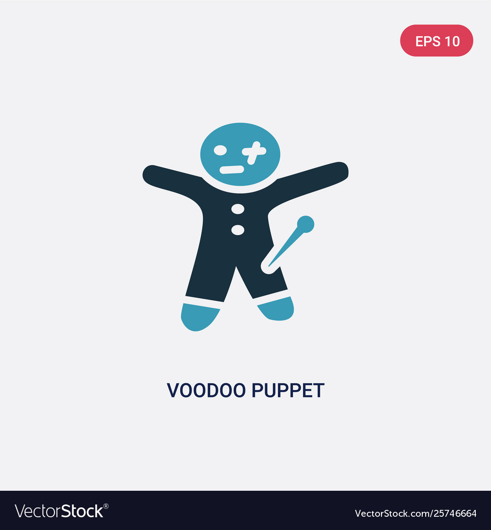 Two color voodoo puppet icon from other concept