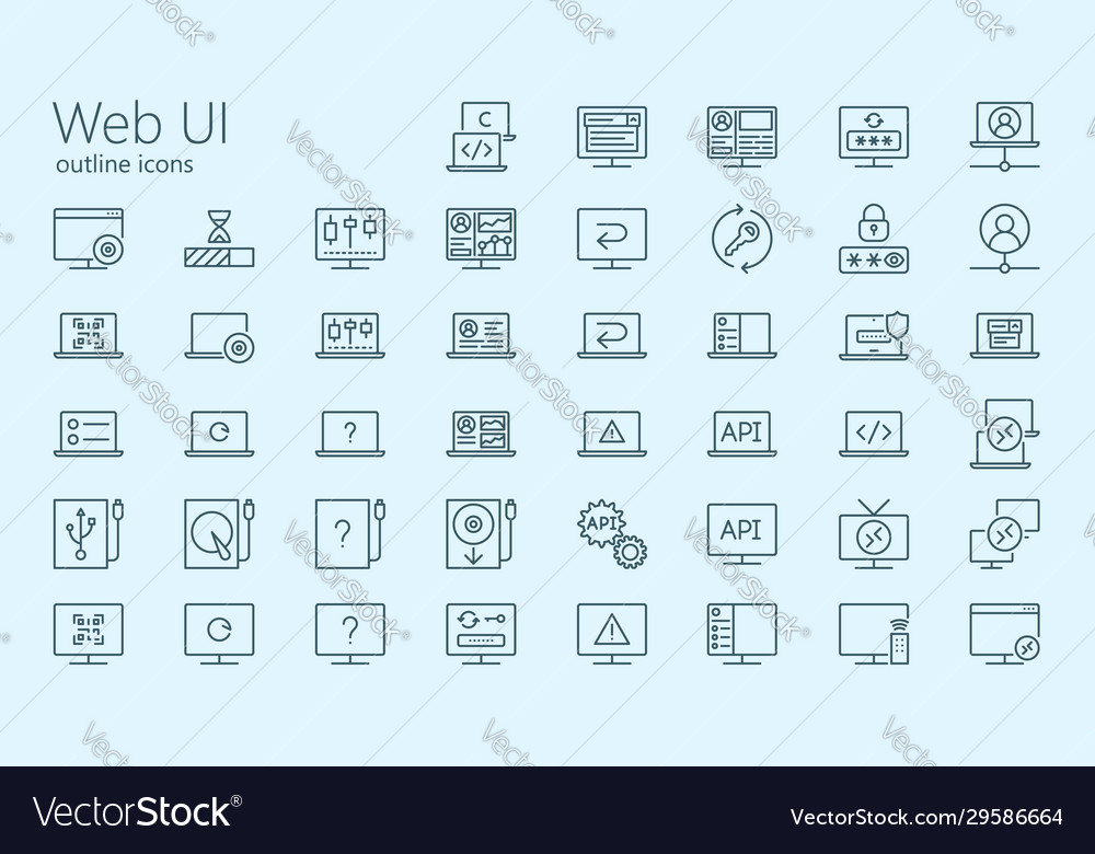 Web ui outline iconset