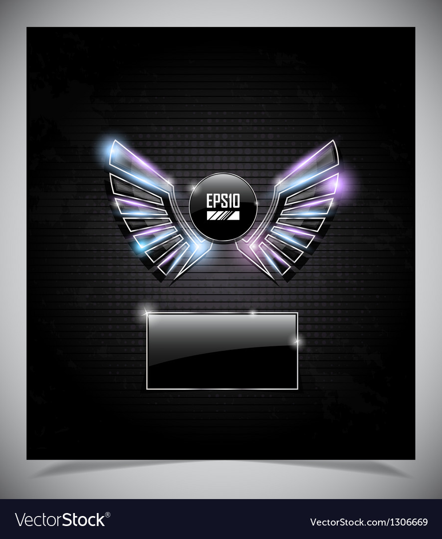 Abstraction dark background with wings
