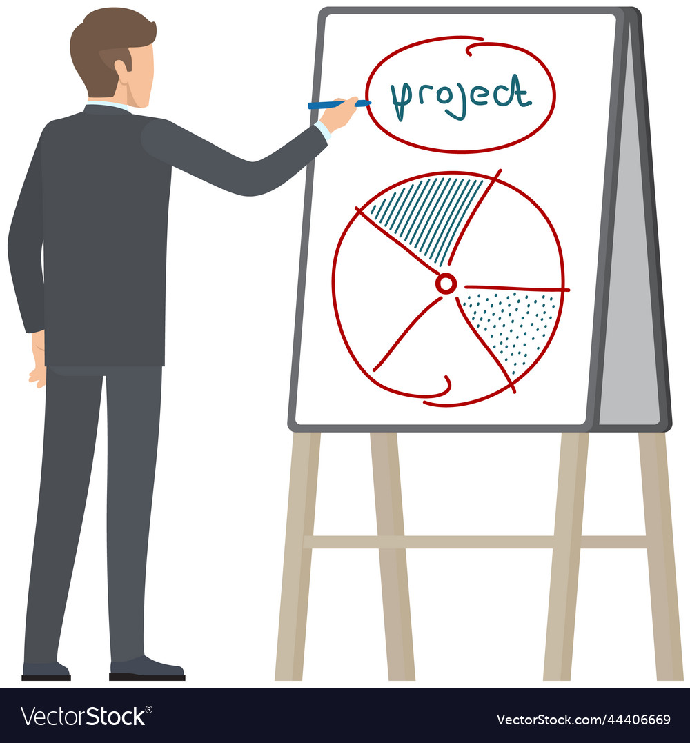 Businessman analyzing chart doing data analysis vector image Businessman analyzing chart doing data analysis