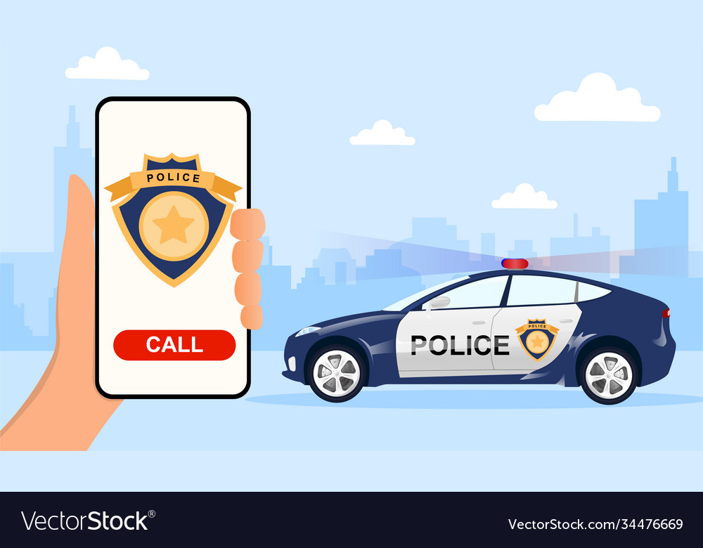 Call to police Royalty Free Vector Image - VectorStock