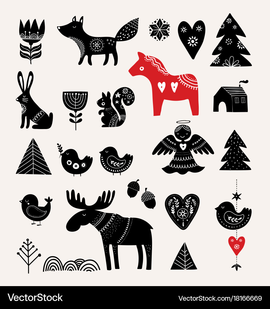 Christmas hand drawn elements Royalty Free Vector Image