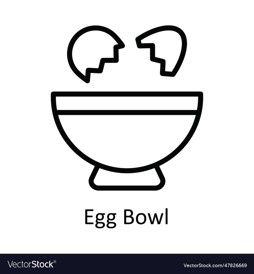 Egg bowl outline icon design