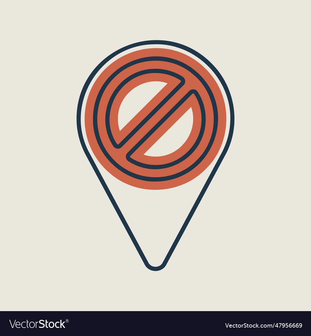 Forbidden pin map icon pointer